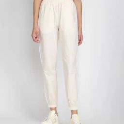Adidas Originals Off White Striped Regular Fit POPLIN TP Joggers-image-22