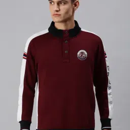 SHOWOFF Maroon Cotton Slim Fit Printed Jackets-48