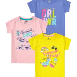 Cub McPaws Kids Multicolor Cotton Printed T-Shirt (Pack of 3)-image-53