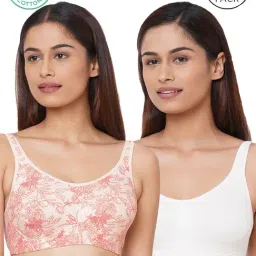 Inner Sense Pink & White Floral Print Full Coverage Bra - Pack of 2-picture-37