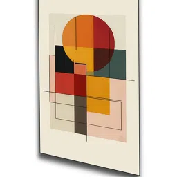 Nestroots Circle and Square Prints Multi Frame Abstract Canvas Wall Painting - Set of 4 image 3
