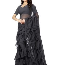 F FASHION Gotta Patti Pure Georgette Saree-picture-50