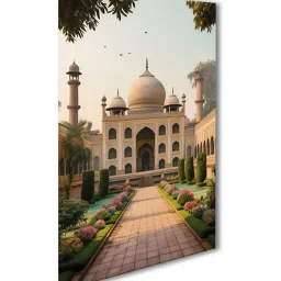 Nestroots Iconic Taj Mahal Canvas Series Stretch Canvas Frame Wall Painting - Set of 3 image 3
