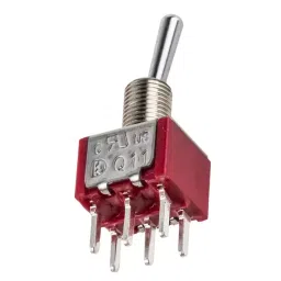 RS PRO Toggle Switch PCB Mount On-(On) DPDT Through Hole Terminal, 7347025P-25