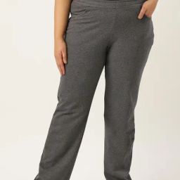 theRebelinme Grey Fleece Solid Casual Trousers-image-68