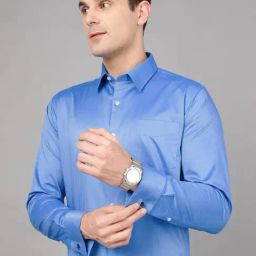 Hancock Blue Slim Fit Solid Shirt-image-24