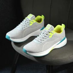 OFF LIMITS Men's Light Grey & Lime Punch Running Shoes-picture-33