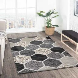 Obsessions Grey Polypropylene Carpet - Medium-23