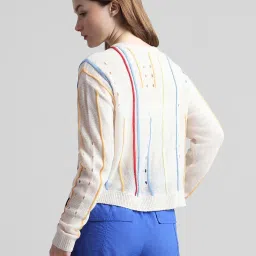 Only Cream Self Design Pullover image 3