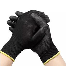 AM SAFE-X Standard Size Multipurpose Use Black Polyester PU Coating Hand Glove (Pack of 2 Pair)-image-81