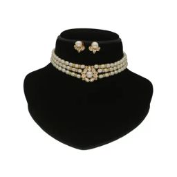 Sri Jagdamba Pearls Zivah 3 Lines Pearl Set for Women-image-84