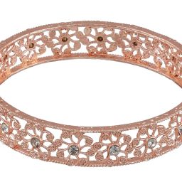 Aatmana Rose Gold-Plated Cubic Zirconia Studded Bangle - Set of 2 image 4