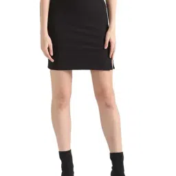 Calvin Klein Black Solid Straight Fit Skirt-image-31