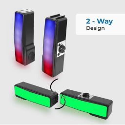 zebronics Zebronics¿Black Wonder Bar 20 RGB Lights Computer Speaker 10W image 3