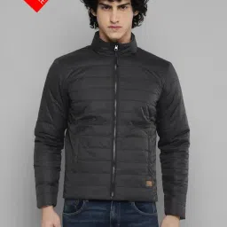 Allen cooper Black & Grey Regular Fit Reversible Jacket-image-83
