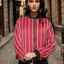 Marie Claire Red Striped Jacket-image-26