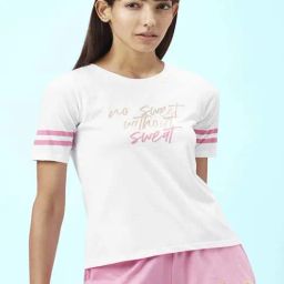 Ajile by Pantaloons White Cotton Graphic Print Sports T-Shirt-image-72