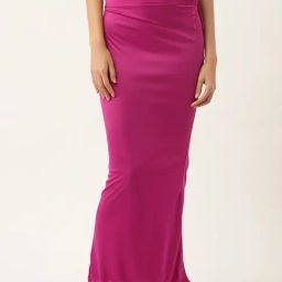 Ms.Lingies Pink Plain Saree Shapewear-46