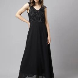 Latin Quarters Black Embellished Maxi Dress-picture-24
