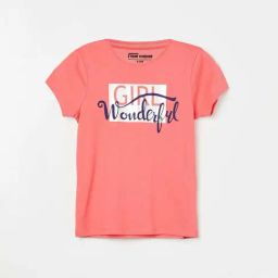 Fame Forever by Lifestyle Kids Coral Cotton Printed Tee-image-86