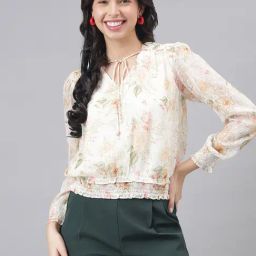 Latin Quarters Ivory Floral Print Top-picture-29