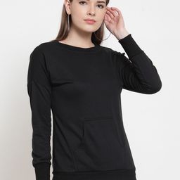 Belle Fille Women Black Solid Sweatshirt-image-83