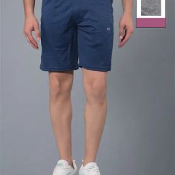 Force NXT Grey & Blue Regular Fit Sports Shorts- Pack Of 2-picture-25