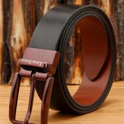Louis Stitch Black Leather Reversible Belt for Men-image-28