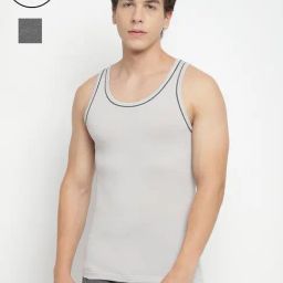 La Intimo Charcoal Melange & Grey Modish Gym Vest (Pack of 2)-image-46
