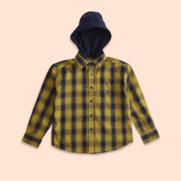 Pantaloons Junior Yellow & Blue Cotton Chequered Shirt-picture-13
