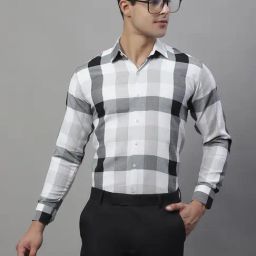 Jainish Black Regular Fit Check Cotton Shirt-picture-20