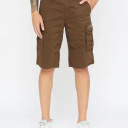 Being Human Brown Regular Fit Cargo Shorts-image-128