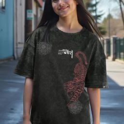 Bewakoof Black Ordinari Graphic Printed Oversized Acid Wash T-shirt-picture-19