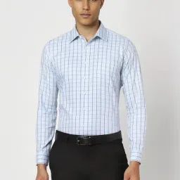 Van Heusen light-blue Checks Shirts-image-26