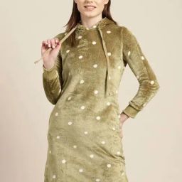 Sweet Dreams Herb Green Polka Dots Night Dress-picture-30