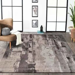 Obsessions Grey & Brown Abstract Carpet - Large-25