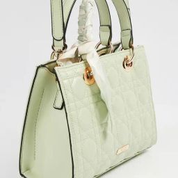 Code by Lifestyle Lime Green Textured Handbag image 3