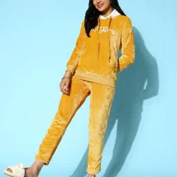 Sweet Dreams Mustard Embroidered Sweatshirt Pyjamas Set-picture-47