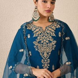 Indo Era Women Ethnic Motifs Printed Kurta with Trousers & Dupatta-picture-14