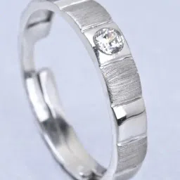 Clara 92.5 Sterling Silver Adjustable Matte Finish Neel Band Ring for Men-image-34