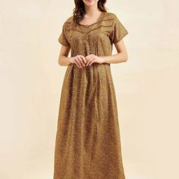 Sweet Dreams Brown Printed Night Gown-image-22