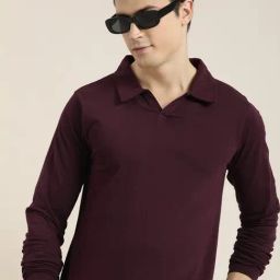 Dillinger Wine Regular Fit Self Design Cotton Polo T-Shirt-picture-10
