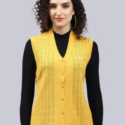 Monte Carlo Yellow Self Design Cardigan-image-44