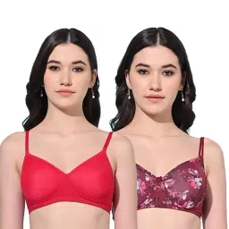 FIMS Pink & Maroon Printed Bras - Pack Of 2-17