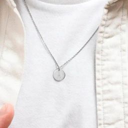 Peora Silver 316L Stainless Steel Alphabet A Pendant Chain-image-41