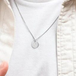 Peora Silver 316L Stainless Steel Alphabet N Pendant Chain-image-26