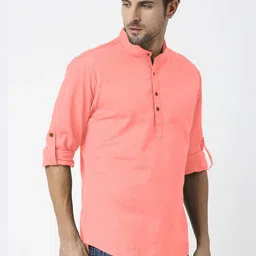 Fifth U Men Peach Kurta-22