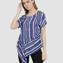 Latin Quarters Blue Striped Top-44