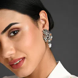 Fida Orange Contemporary Studs Earrings-picture-33