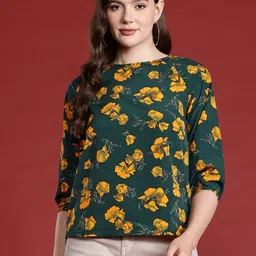 all about you Floral Print Puff Sleeve Top-image-37